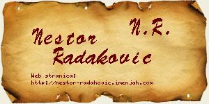 Nestor Radaković vizit kartica